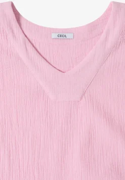 Blousetop met V-hals van mousseline