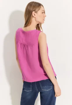 Blousetop van linnenmix