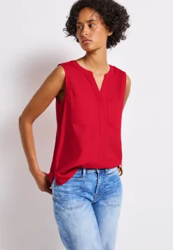 Blousetop met borstzakken