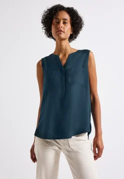 Blousetop met borstzakken