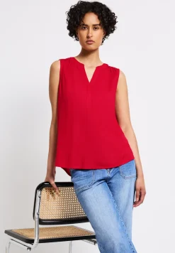 Blousetop met gespleten hals