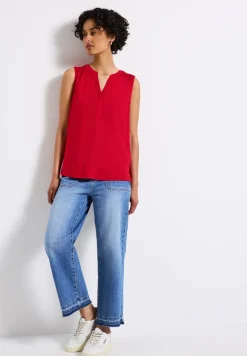 Blousetop met gespleten hals
