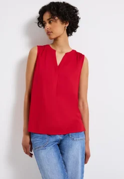 Blousetop met gespleten hals