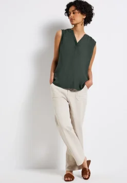 Blousetop met gespleten hals