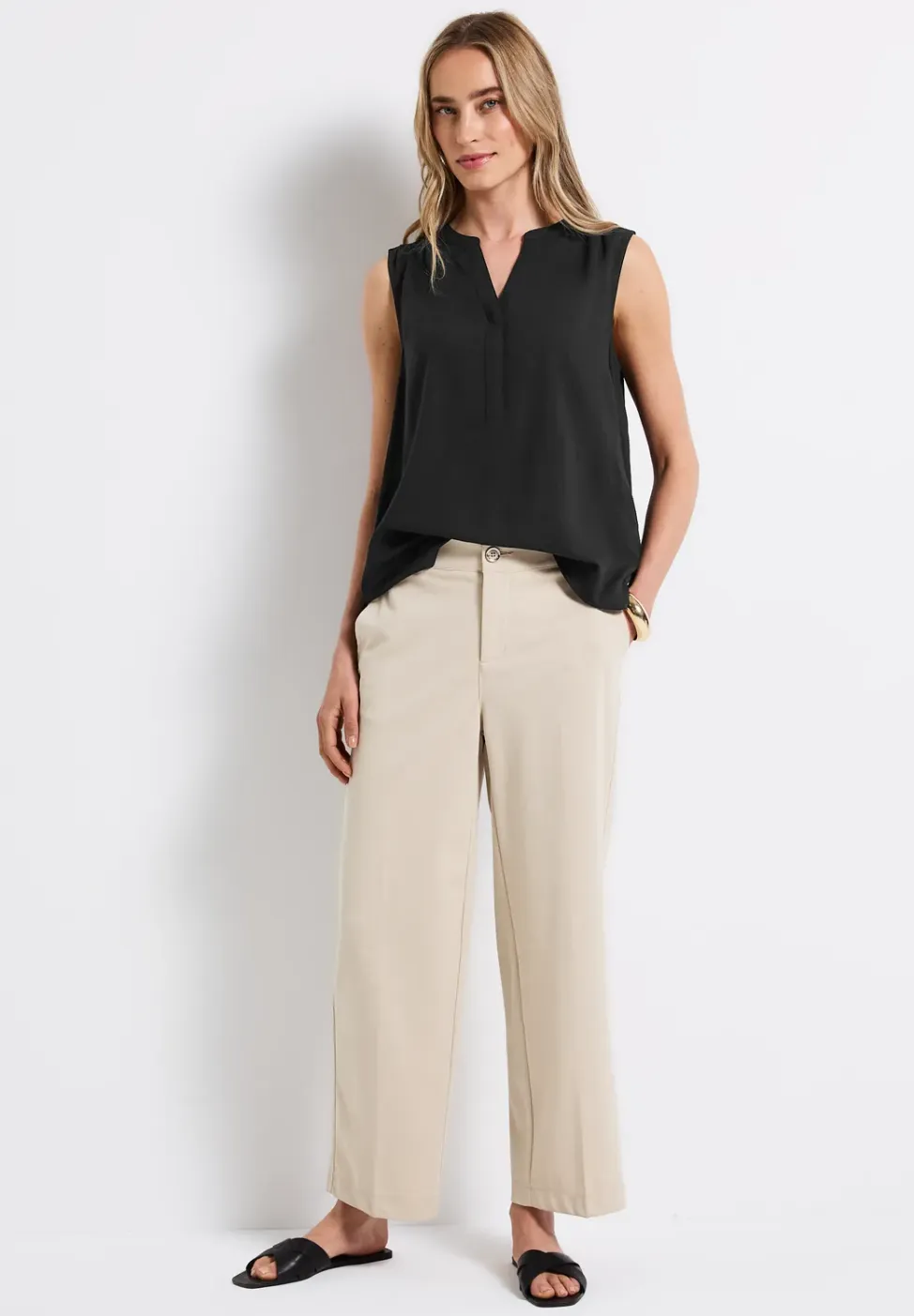 Blousetop met gespleten hals