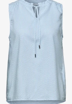 Blousetop met gespleten hals en ruches