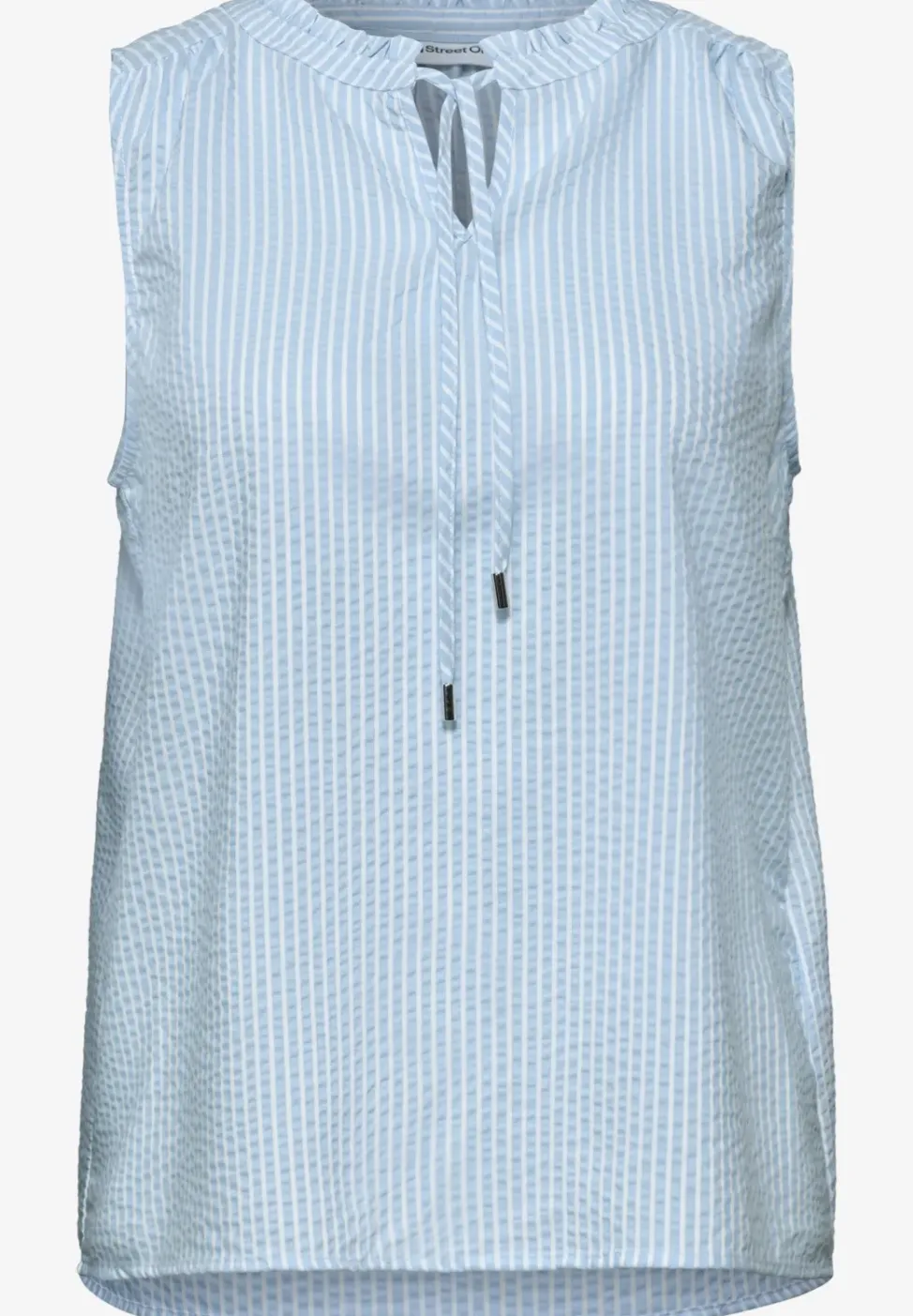 Blousetop met gespleten hals en ruches