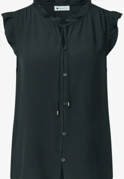 Blousetop met gespleten hals en ruches