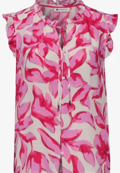 Blousetop met gespleten hals en ruches
