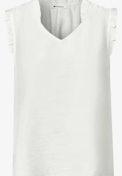 Blousetop met V-hals en ruches