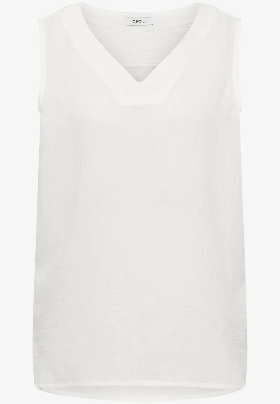 Blousetop met V-hals van mousseline