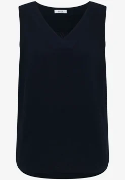 Blousetop met V-hals van mousseline