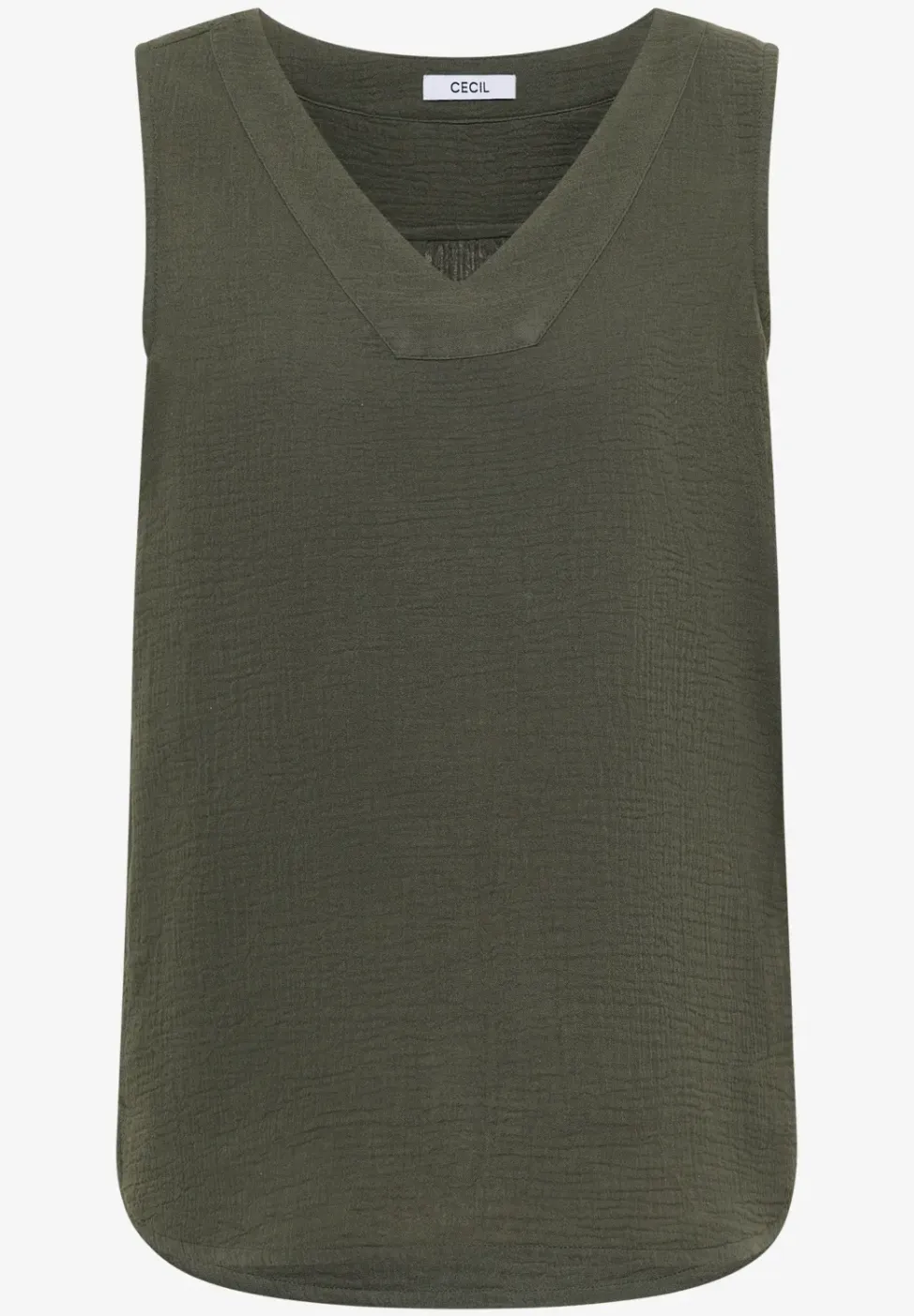 Blousetop met V-hals van mousseline