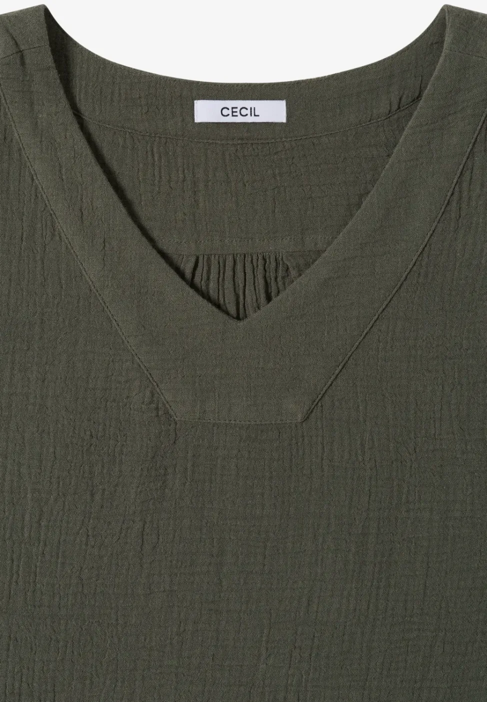 Blousetop met V-hals van mousseline