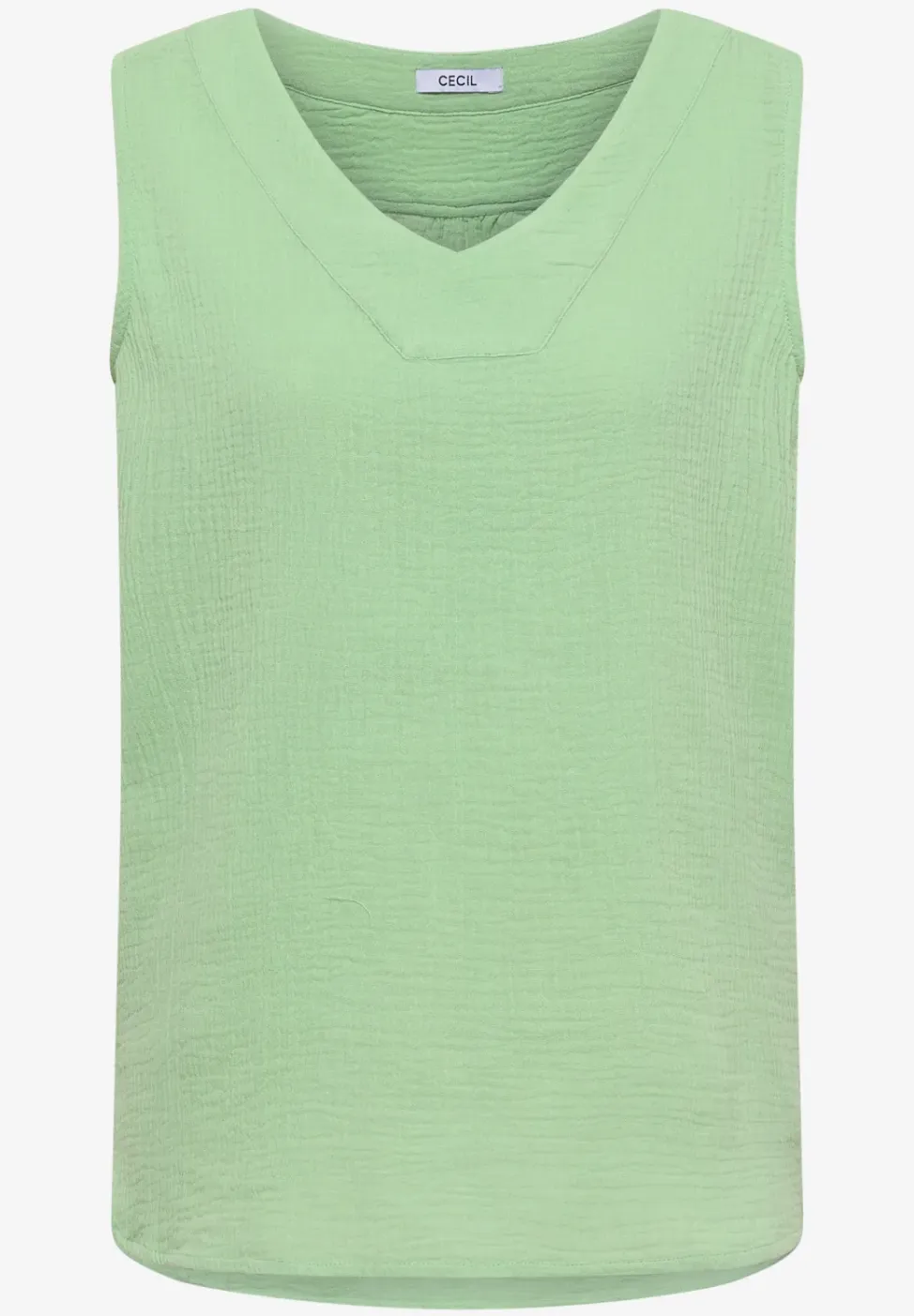 Blousetop met V-hals van mousseline