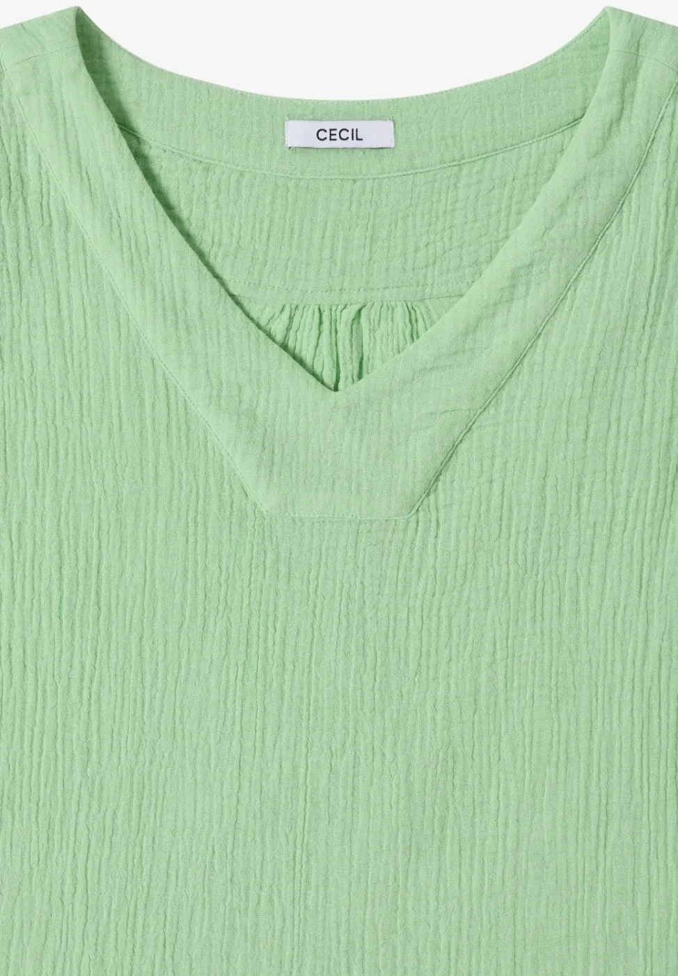 Blousetop met V-hals van mousseline