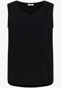 Blousetop met V-hals van mousseline