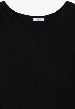 Blousetop met V-hals van mousseline