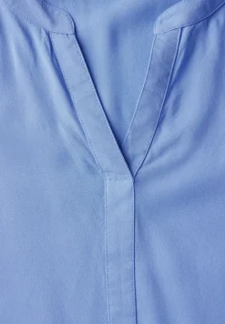 Blouse van viscose met gespleten hals