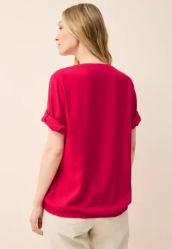 Blouse van viscose met gespleten hals