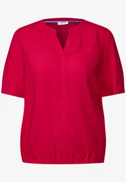 Blouse van viscose met gespleten hals