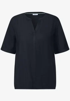 Blouse van viscose met gespleten hals