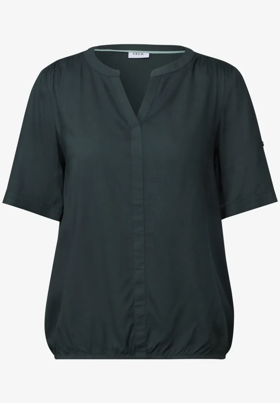 Blouse van viscose met gespleten hals