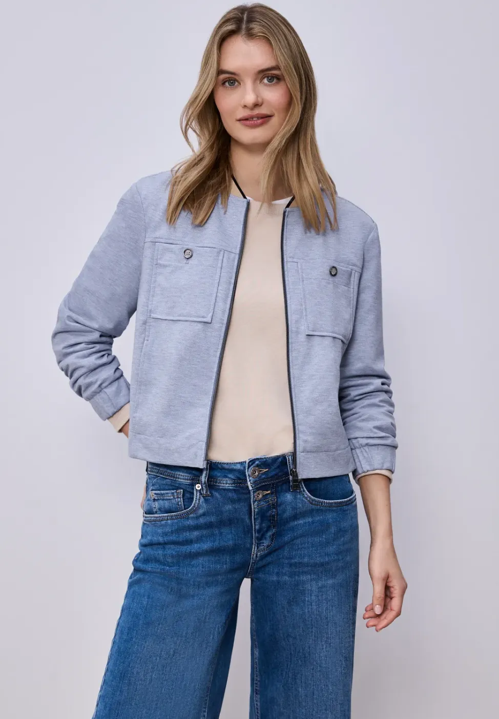 Blouson in gemêleerde look met ritssluiting