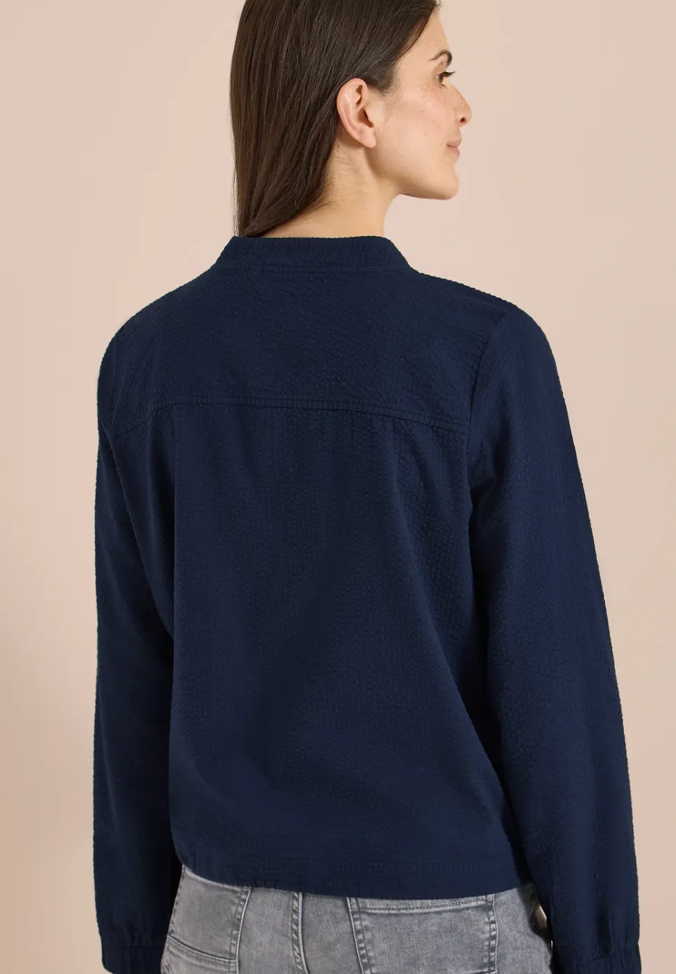 Blouson in seersucker kwaliteit met rits
