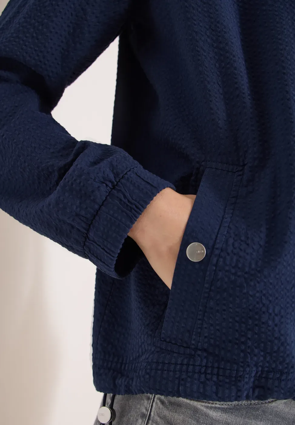 Blouson in seersucker kwaliteit met rits