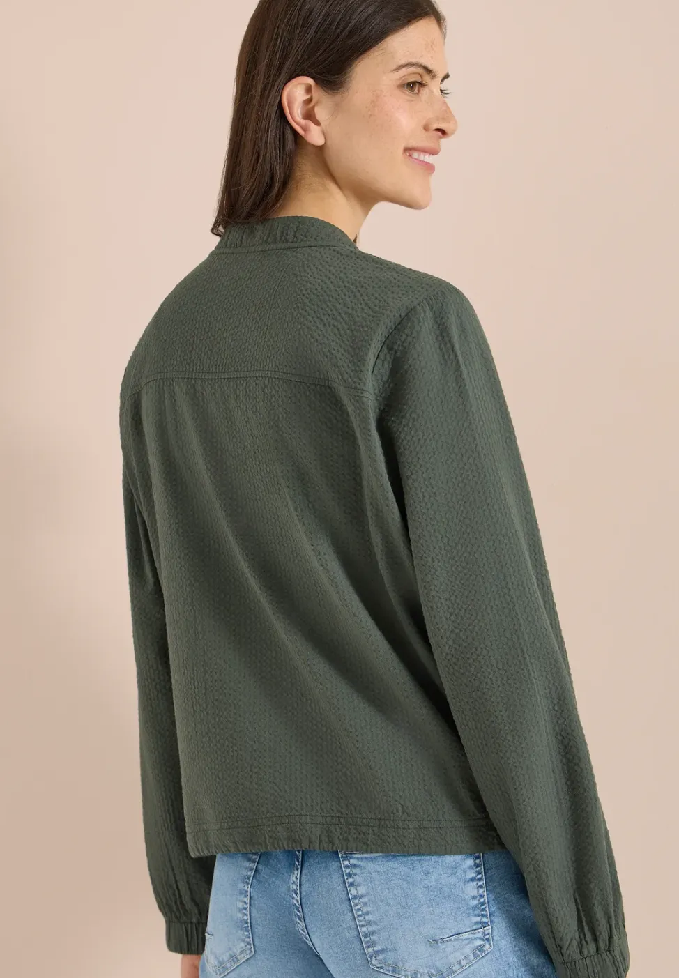 Blouson in seersucker kwaliteit met rits