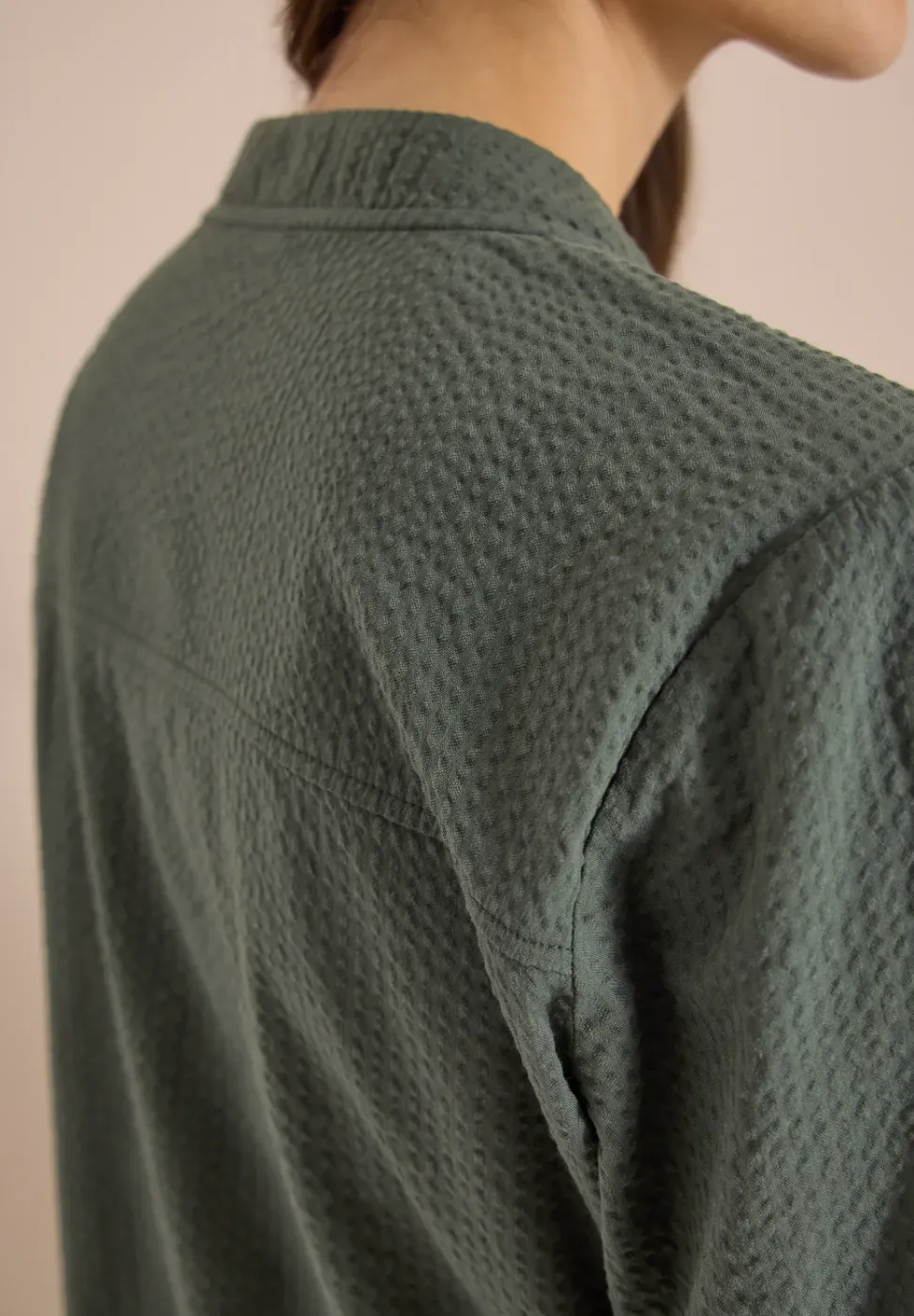 Blouson in seersucker kwaliteit met rits