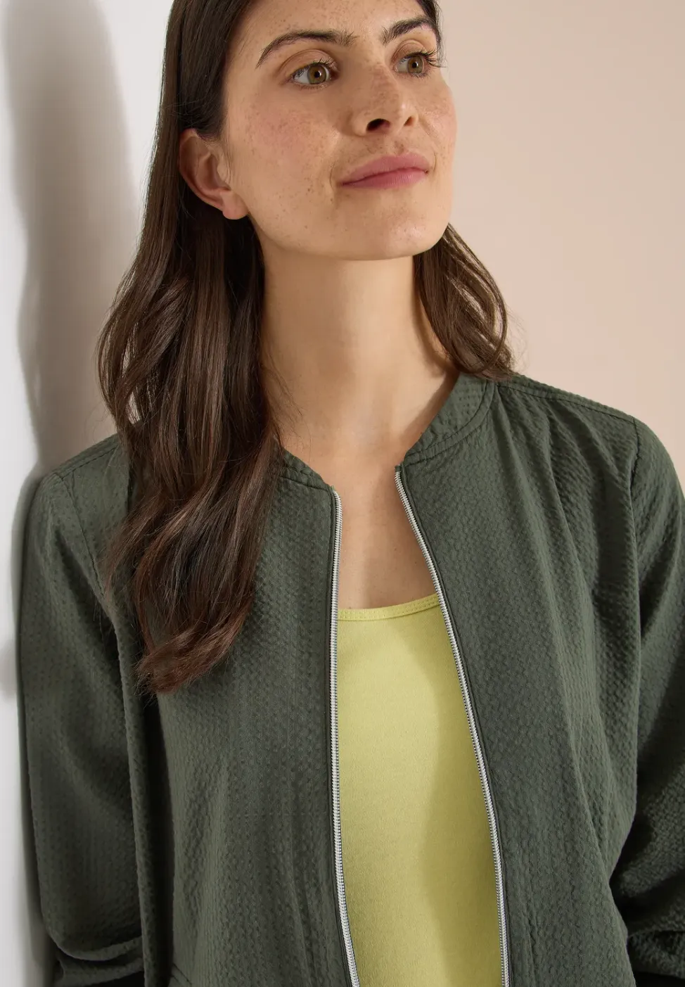 Blouson in seersucker kwaliteit met rits