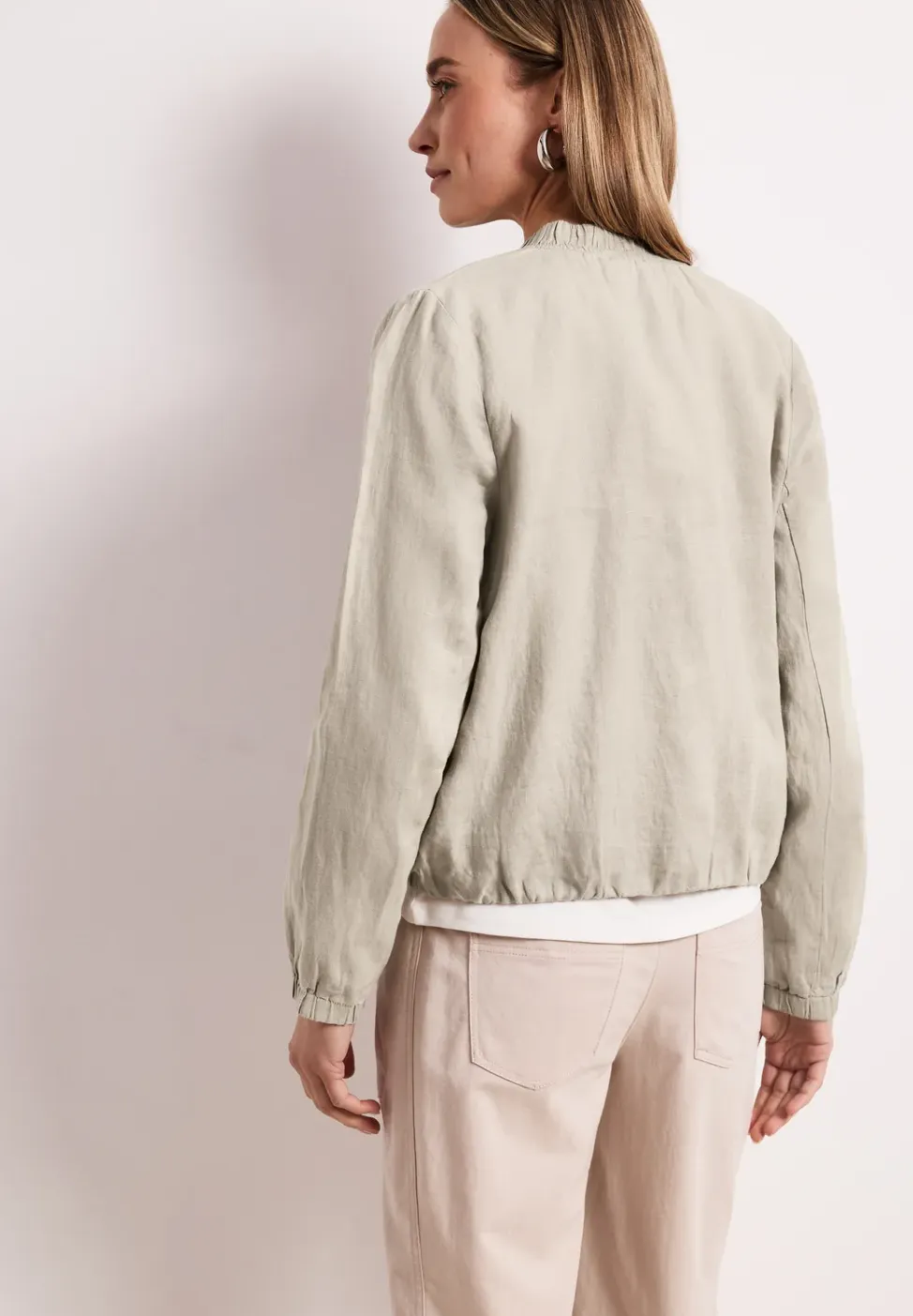 Blouson met gerimpelde zoom en ritssluiting