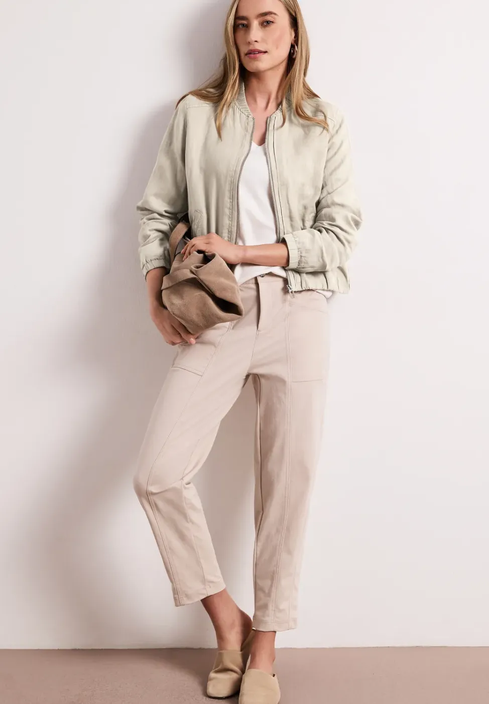 Blouson met gerimpelde zoom en ritssluiting