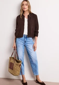 Blouson met gerimpelde zoom en ritssluiting