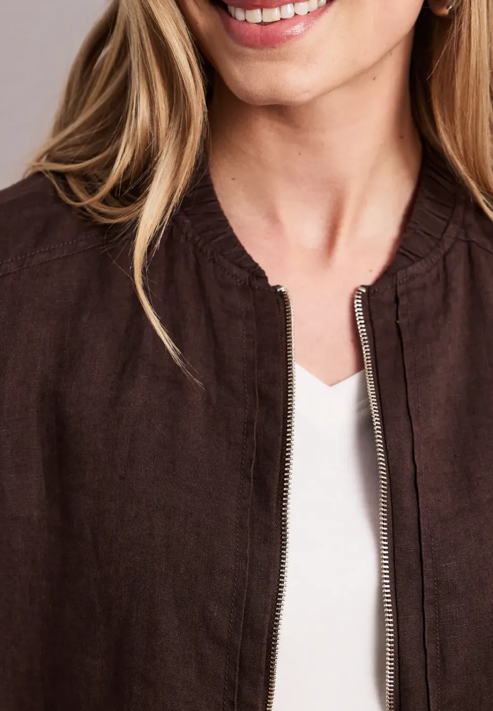 Blouson met gerimpelde zoom en ritssluiting