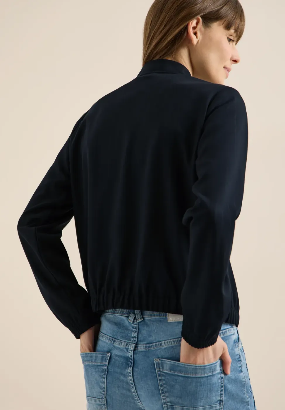 Blouson met glitterstrepen