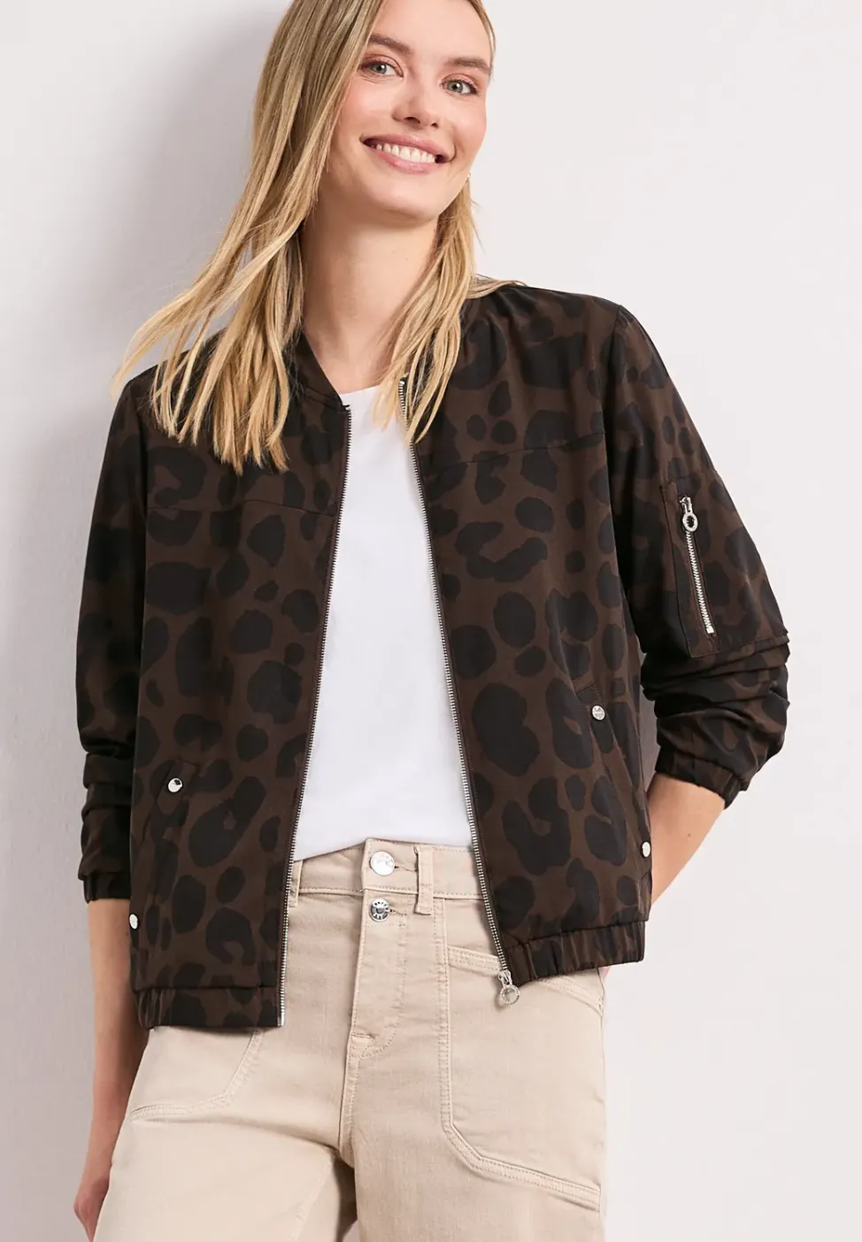 Blouson met rits en print