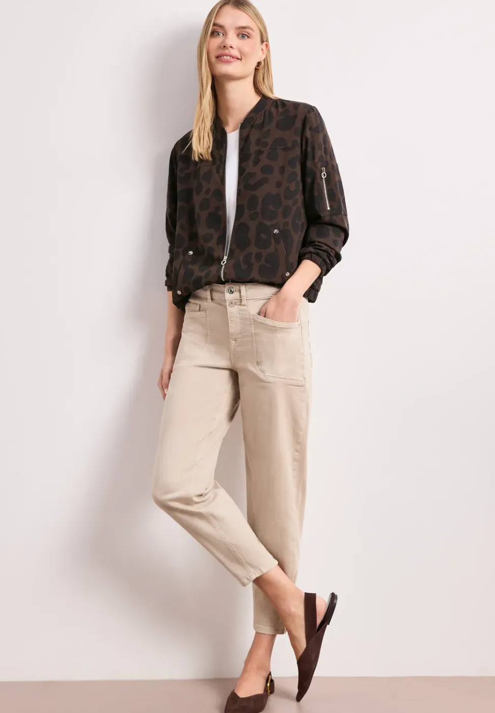 Blouson met rits en print