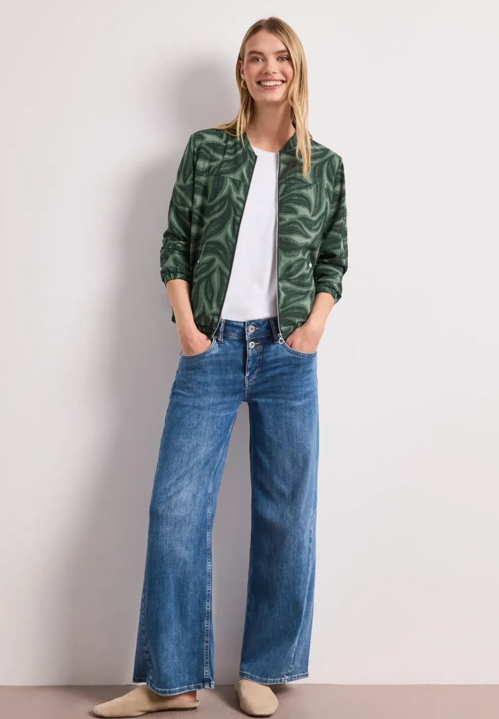 Blouson met rits en print