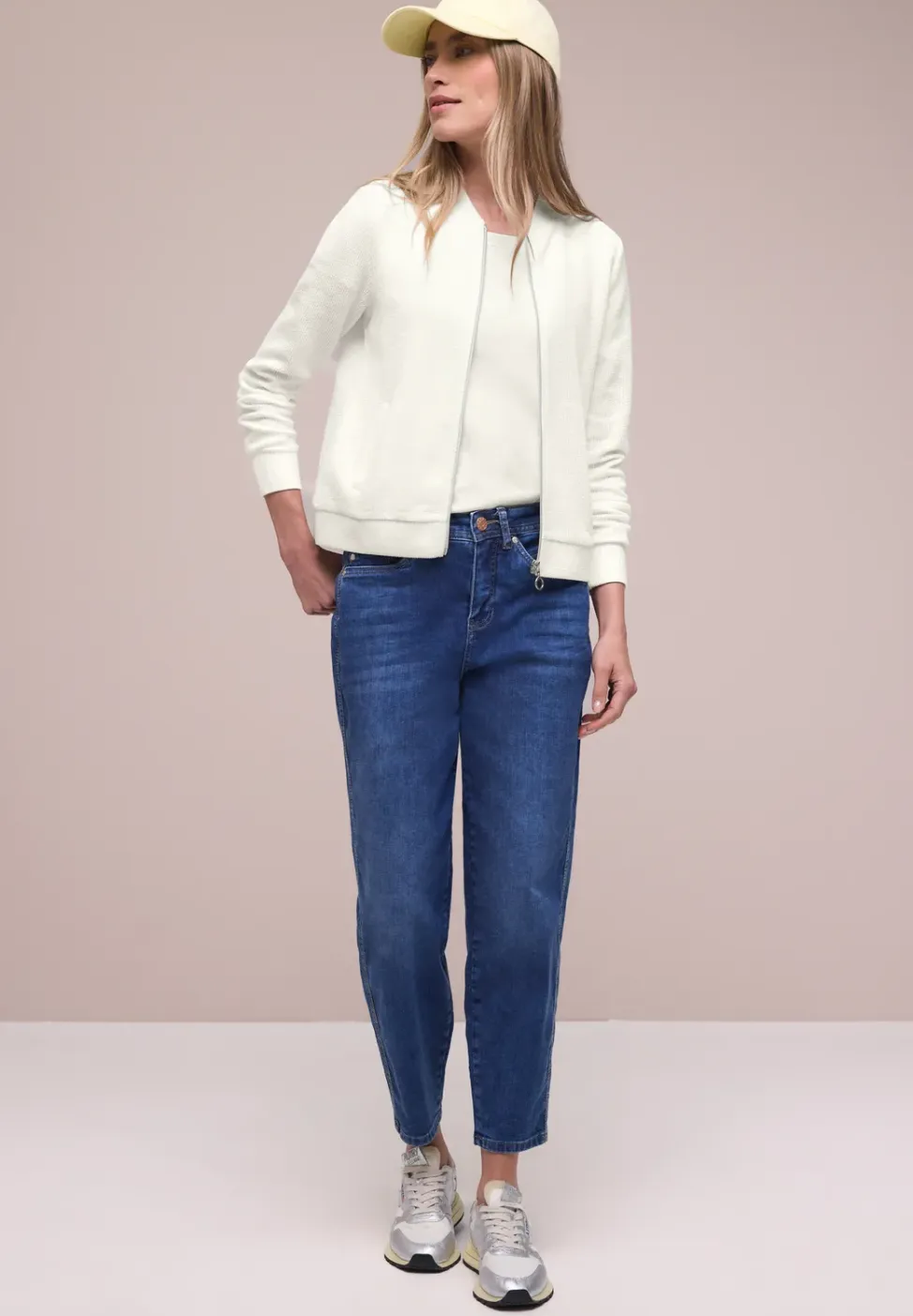 Blouson met rits en textuur