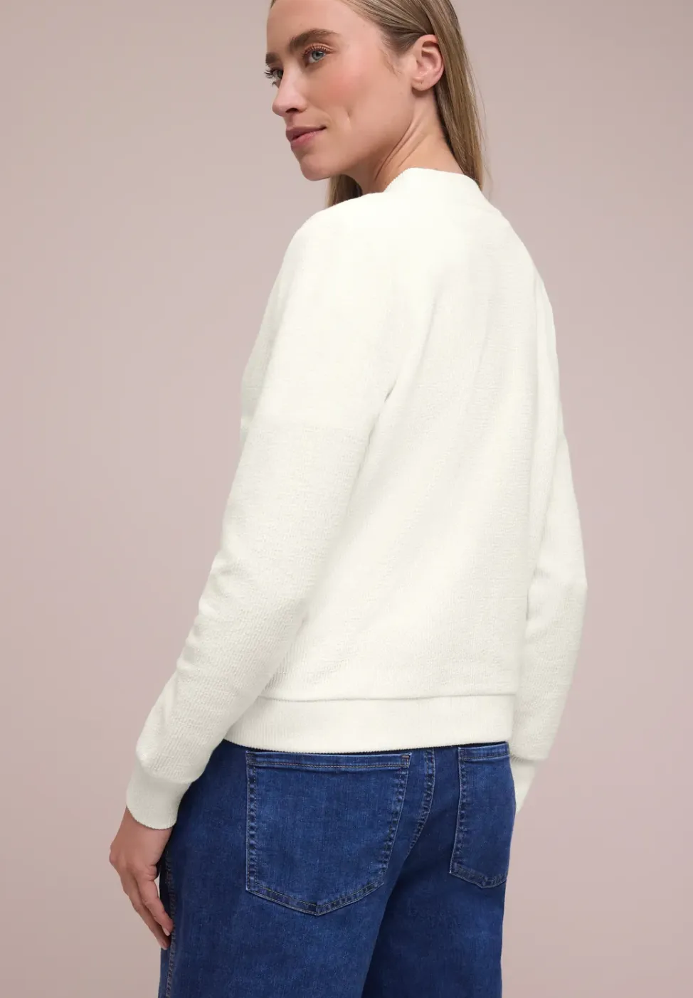 Blouson met rits en textuur