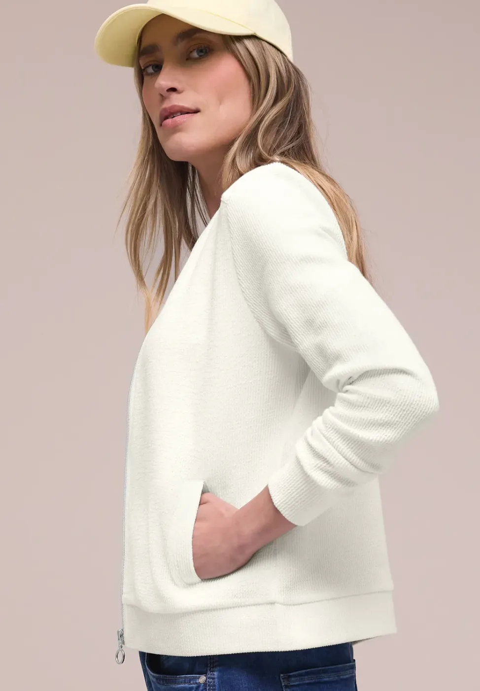 Blouson met rits en textuur