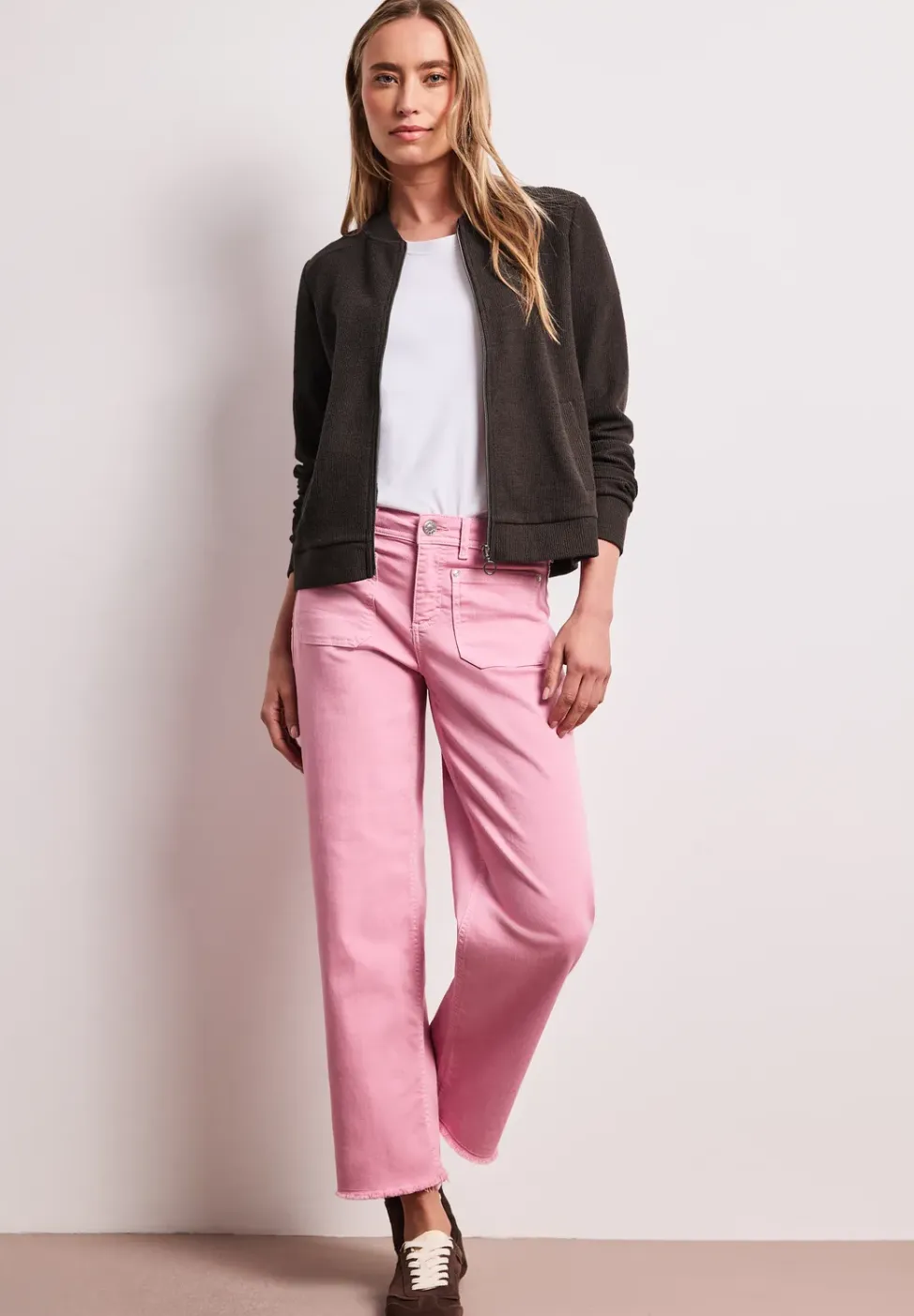 Blouson met rits en textuur