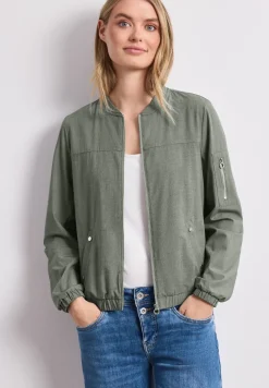 Blouson met ronde hals en ritssluiting