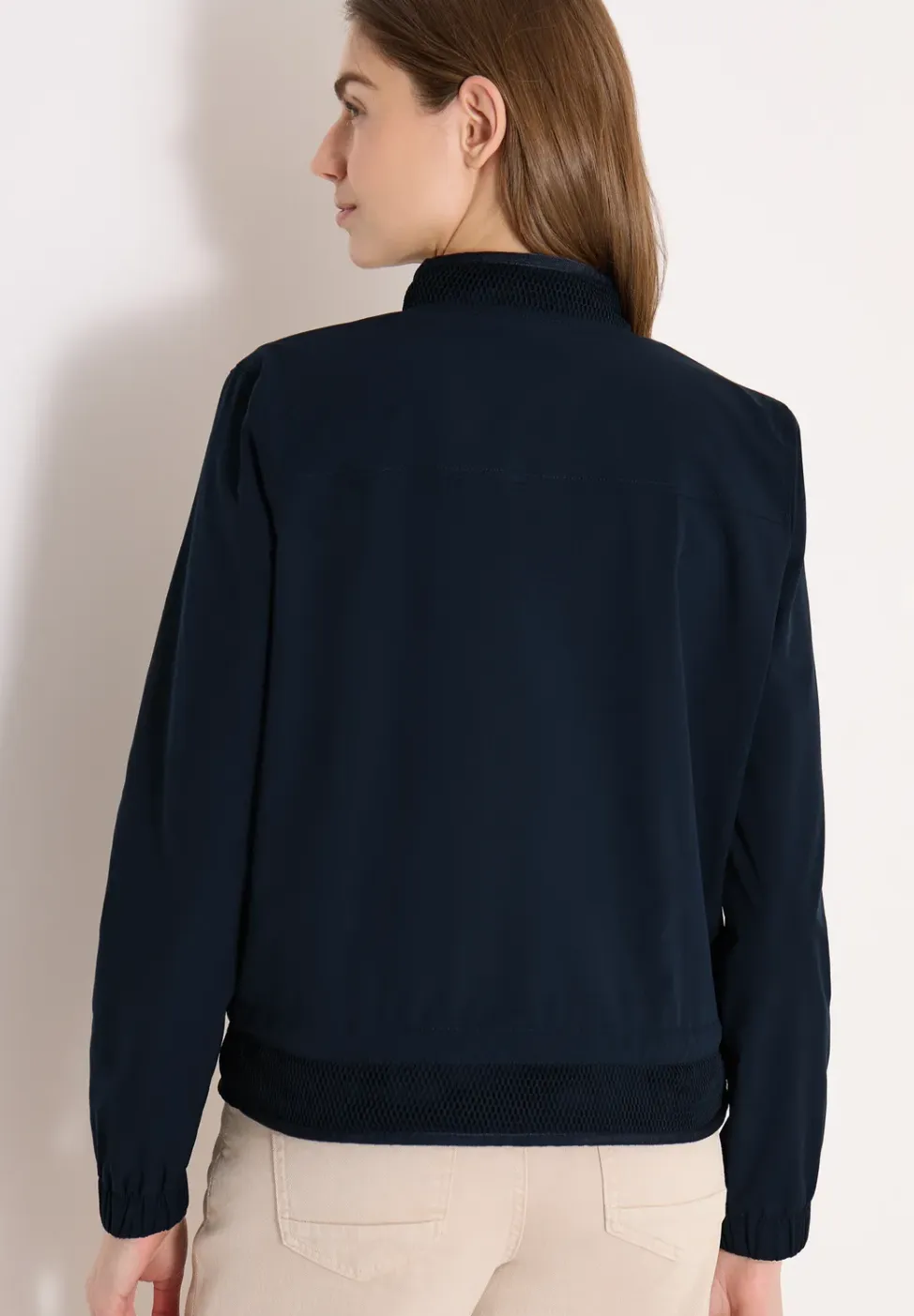 Blouson met trekkoord en mesh details