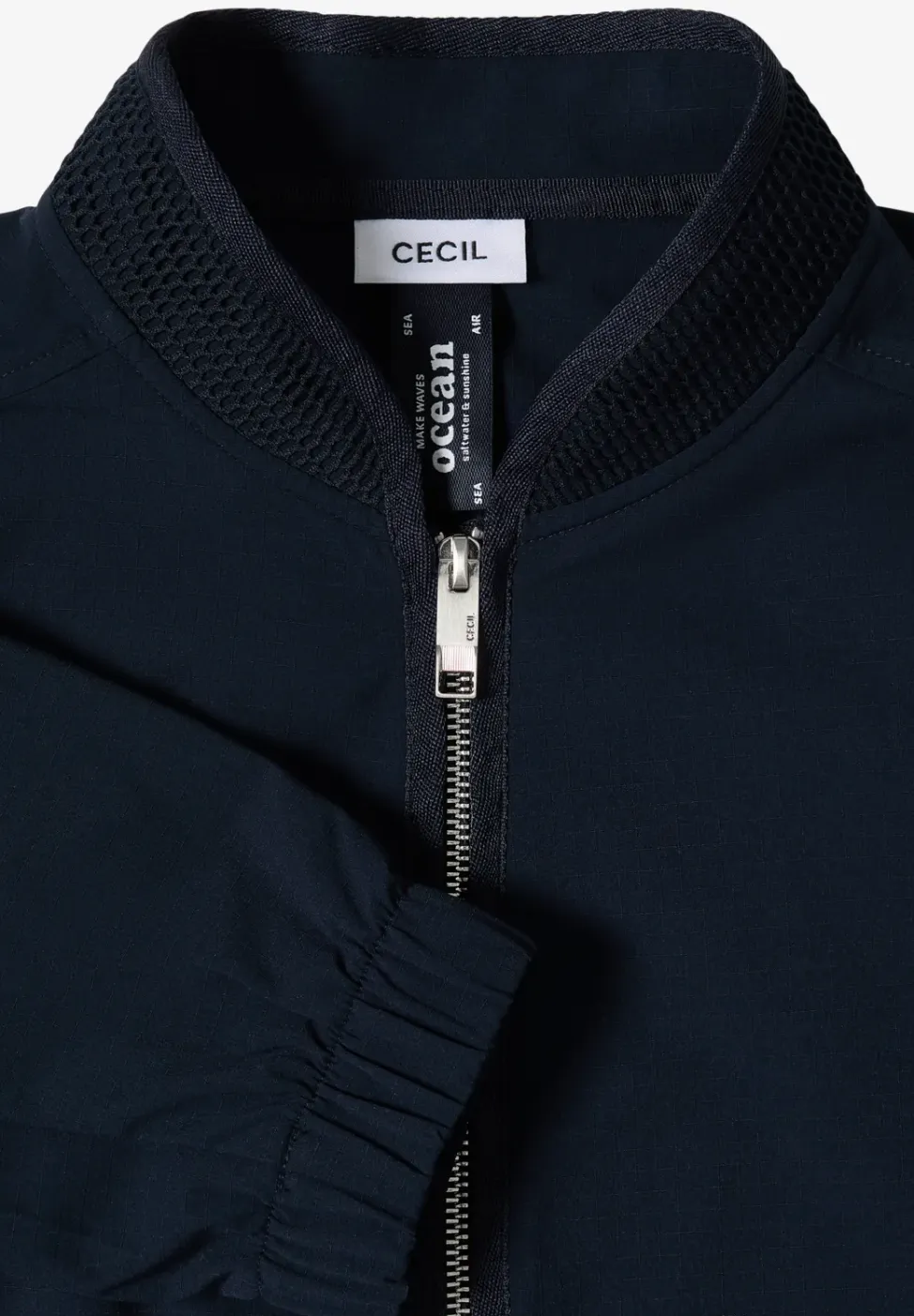 Blouson met trekkoord en mesh details