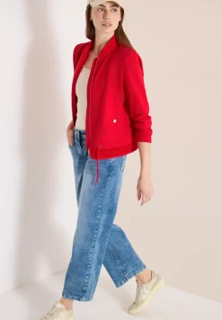 Blouson met trekkoord en mesh details