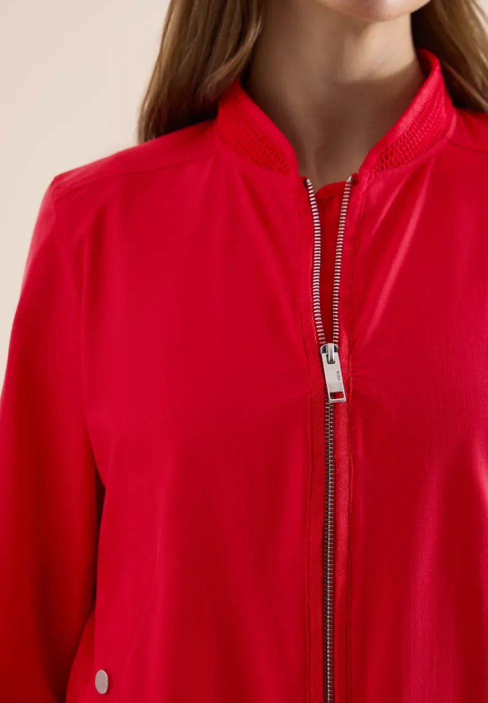 Blouson met trekkoord en mesh details